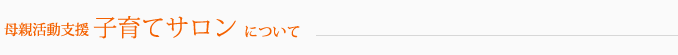 母親活動支援 子育てサロンについて